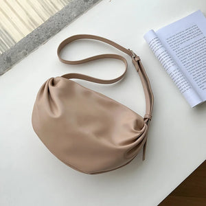 Women Crossbody Bags Ruffled Purse Bag Soft Leather Messenger Bags