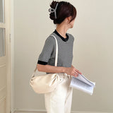 Women Crossbody Bags Ruffled Purse Bag Soft Leather Messenger Bags