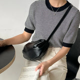 Women Crossbody Bags Ruffled Purse Bag Soft Leather Messenger Bags