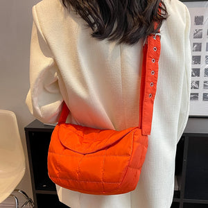 Women Crossbody Shoulder Bag Quilted Tote Solid Rhombus Pattern Lightweight