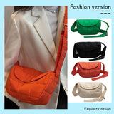 Quilted Crossbody Bag Rhombus Pattern Shoulder Tote Lightweight