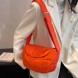Women Crossbody Shoulder Bag Quilted Tote Solid Rhombus Pattern Lightweight