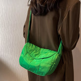 Women Crossbody Shoulder Bag Quilted Tote Solid Rhombus Pattern Lightweight