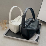 Women Crossbody Shoulder Bag PU Leather Solid Ladies Pleated Multifunctional Bag