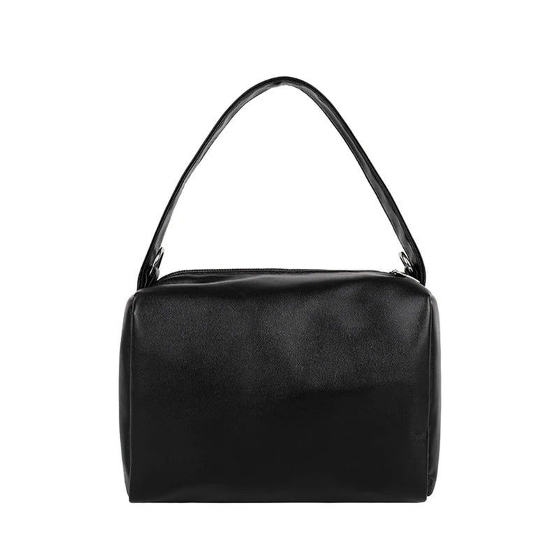 Women Crossbody Shoulder Bag PU Leather Solid Ladies Pleated Multifunctional Bag