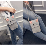 Mouse Small Square Messenger Bag Women's PU Leather Handbag