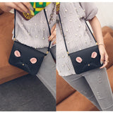 Mouse Small Square Messenger Bag Women's PU Leather Handbag