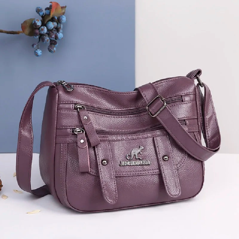 Women Vintage Hand Bag Female Travel Soft PU Pure Crossbody Bag