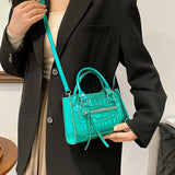 Mini Crossbody Stone Pattern Shoulder Bag Green