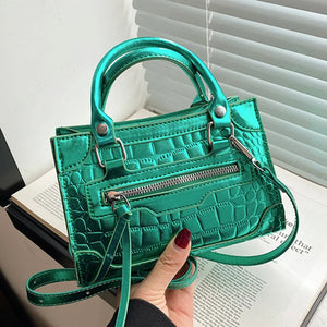 Mini Crossbody Stone Pattern Shoulder Bag Green
