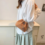 Women Diamonds Bucket Bag Pink Crossbody Chain Messenger Bag