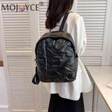 Women Down Cotton School Bags Solid Waterproof Female Student Backpack