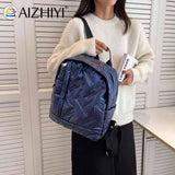 Waterproof Women's Down Cotton School Backpack for Winter