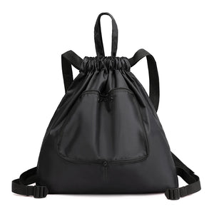Women Drawstring Bag Backpack Durable School Backpack Portable Foldable Bag
