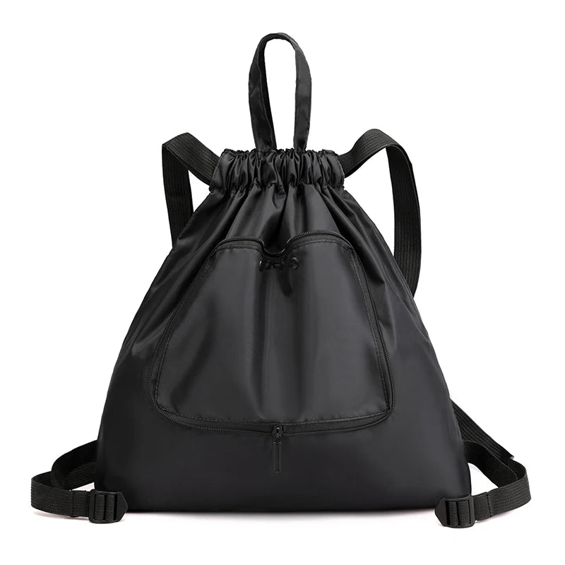Women Drawstring Bag Backpack Durable School Backpack Portable Foldable Bag