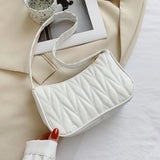 Geometric PU Leather Shoulder Handbag Checker Pattern Underarm Bag
