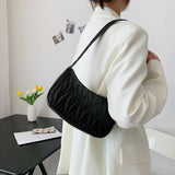 Geometric PU Leather Shoulder Handbag Checker Pattern Underarm Bag