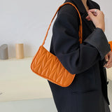 Geometric PU Leather Shoulder Handbag Checker Pattern Underarm Bag