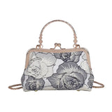 Floral Evening Bag Embroidered Women's Party Clutch Chain Messenger