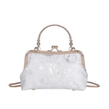 Floral Evening Bag Embroidered Women's Party Clutch Chain Messenger