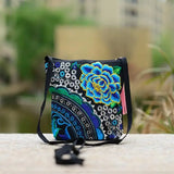 Women Ethnic Peony Min Shoulder Bag Embroidery Crossbody Handbag