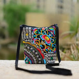 Women Ethnic Peony Min Shoulder Bag Embroidery Crossbody Handbag