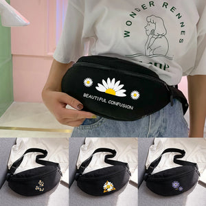 Daisy Printed Fanny Pack Chest Bag Outdoor Sports Satchel