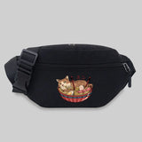 Cute Cat Pattern Fanny Pack Shoulder Bag for Travel Outdoor Sports