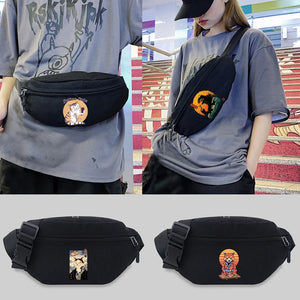 Cute Cat Pattern Fanny Pack Shoulder Bag for Travel Outdoor Sports