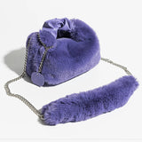 Faux Fur Handle Handbag Small Purse Tote Girls Crossbody Bag