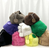 Faux Fur Handle Handbag Small Purse Tote Girls Crossbody Bag
