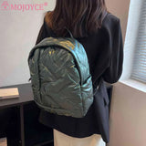 Waterproof School Backpack for Women Students Quilted Zipper Casual Bag