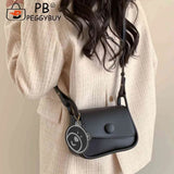 Women Tote Bag with Bear Pendant PU Leather Soft Solid for Vacation