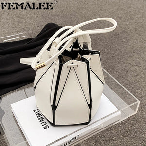 Women Summer Bucket Bag PU Leather Shoulder Bags Crossbody Messenger Totes