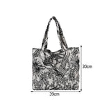 Women Forest Jacquard Canvas Shoulder Shopping Bag Casual Ladies Large Capacity