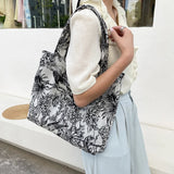 Women Forest Jacquard Canvas Shoulder Shopping Bag Casual Ladies Summer Beach