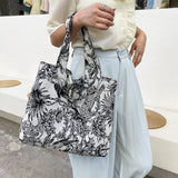 Women Forest Jacquard Canvas Shoulder Shopping Bag Casual Ladies Summer Beach