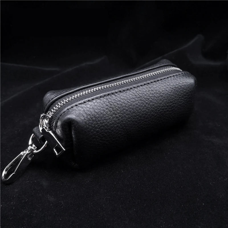 Leather Car Keychain Cover Zipper Case Key Bag Key Chain Pouch Key Holder