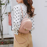 Mini Leather Backpack for Women Girls with Lock