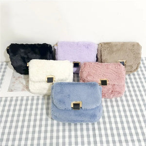Plush Fur Crossbody Bag Soft Shoulder Purse Chain Satchel