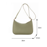 Women Half Moon Shoulder Bags Female Hobos Soft PU Leather Bucket Bag