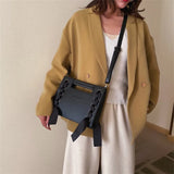 Women Drawstring Crossbody Bag High Capacity Square Bag