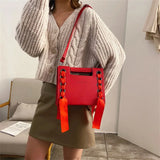 Women Drawstring Crossbody Bag High Capacity Square Bag