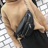 Women Faux Leather Waist Bag Fanny Pack Bum Bag