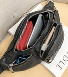 Faux Leather Waist Bag Cell Phone Belt Bag for Women