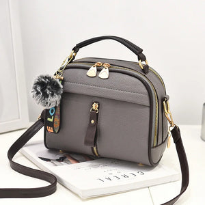 PU Leather Women Messenger Bags With Ball Toy Female Shoulder Bags
