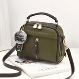 PU Leather Women Messenger Bags With Ball Toy Female Shoulder Bags