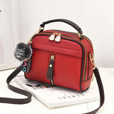PU Leather Women Messenger Bags With Ball Toy Female Shoulder Bags