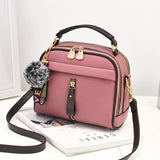 PU Leather Women Messenger Bags With Ball Toy Female Shoulder Bags