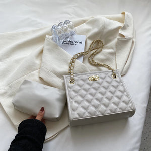 Pu Leather Lattice Women Shoulder Bags Famous Women Bags